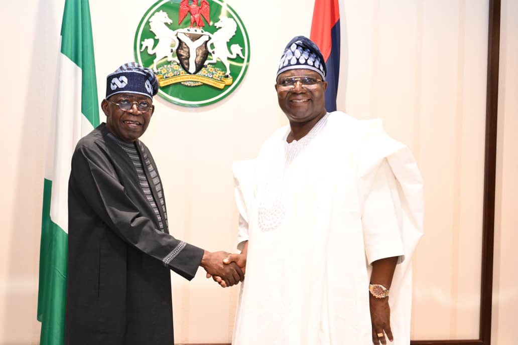 Photo Speaks: Mr. Sam T. Ologunorisa, SAN, Chair, BoT and Founder of Sam Maris University (SMU) with Mr. President Bola Ahmed Tinubu, GCFR